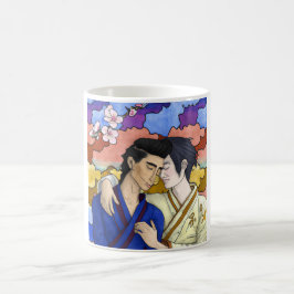 Caneca De Café Casal gay no estilo da arte ukiyo-e japonesa