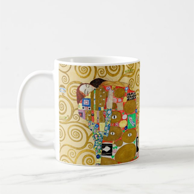 Caneca De Café Casal Gustav Klimt Fulfillment Nouveau (Esquerda)