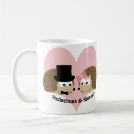 Caneca De Café Casal Hedgehugs e Kisses Hedgehog