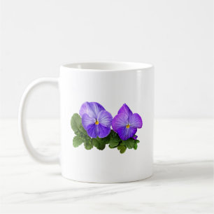 Caneca De Café Casal púrpura pálido e pansor branco