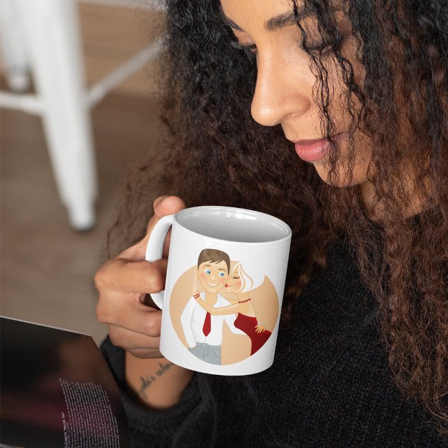 Caneca De Café Casal Romântico Beijo Amor Fofo (Criador carregado)