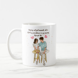 Caneca De Café Casal Romântico Juntos - Relatório Minimalista Vin