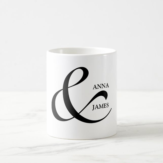 Caneca De Café Casal Roundhand Ampersand Coffee Mug (Centro)