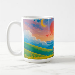 Caneca De Café Casal Sentado num Banco