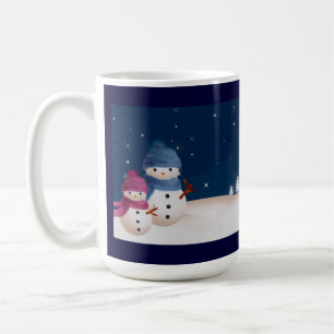 Caneca De Café Casal Snowman