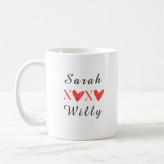 Caneca De Café Casal XOXO Personalizado