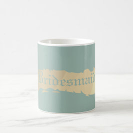 Caneca De Café Casamento Azul de Bridesmaid Ouro