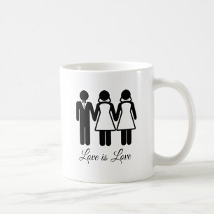 CANECA DE CAFÉ CASAMENTO BISSEXUAL O AMOR É AMOR