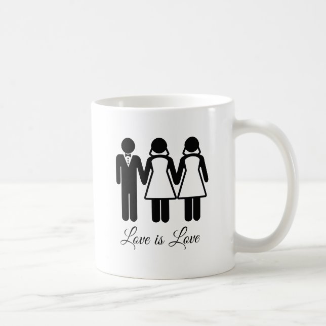 CANECA DE CAFÉ CASAMENTO BISSEXUAL O AMOR É AMOR (Direita)