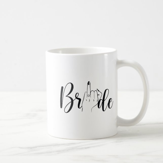 Caneca De Café Casamento com Dedos da Bride Ring (Direita)