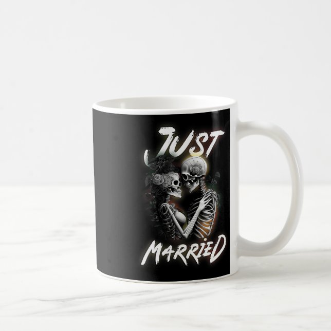 Caneca De Café Casamento Com Noiva De Esqueleto De Halloween E Ca (Direita)
