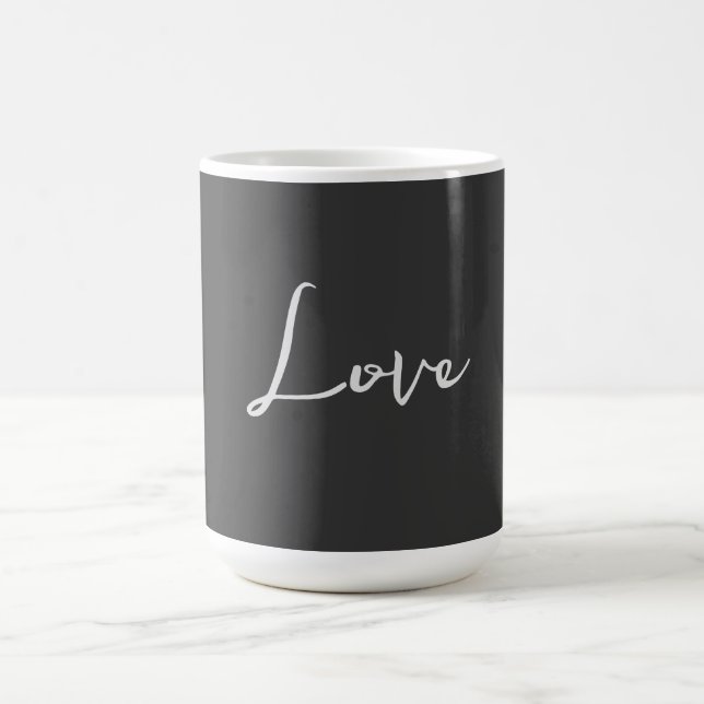 Caneca De Café Casamento De Amor Com Fundo Da Cinza na moda (Centro)
