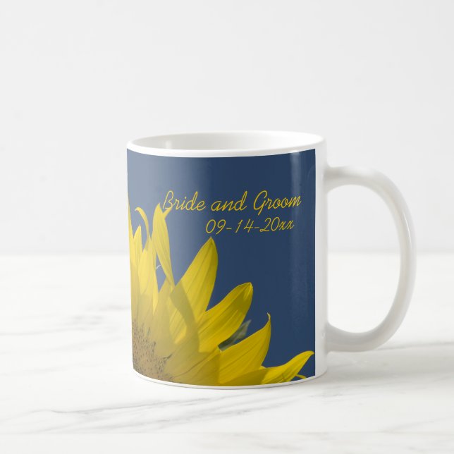 Caneca De Café Casamento de Ascensões de girassol (Direita)