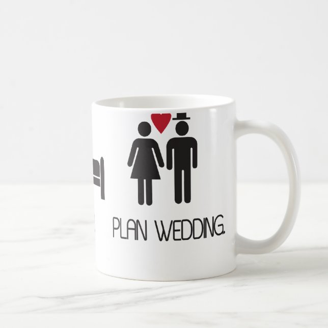 Caneca De Café casamento de eat.sleep.plan (Direita)