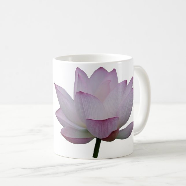 Caneca De Café Casamento de Flor de Lotus Rosa Suave (Frente Esquerda)