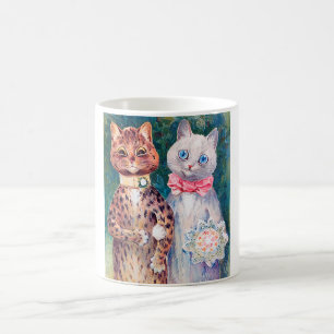 Caneca De Café Casamento de gatos, Casamento, noiva, Louis Wain