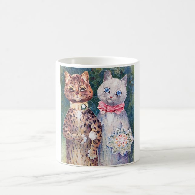 Caneca De Café Casamento de gatos, Casamento, noiva, Louis Wain (Centro)