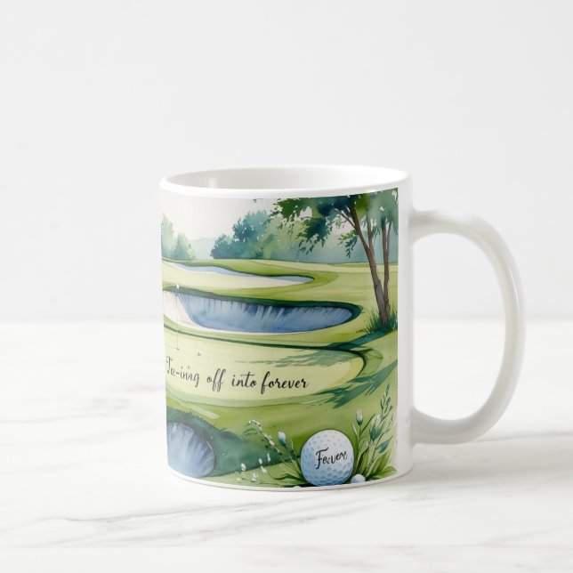 Caneca De Café Casamento de golfe no curso (Direita)