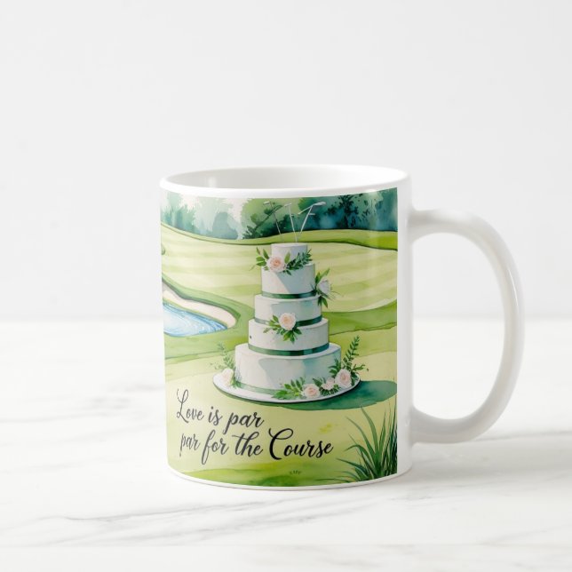 Caneca De Café Casamento de golfe no curso (Direita)