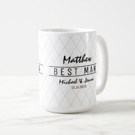 Caneca De Café Casamento de Melhor Homem Personalizado Elegante H
