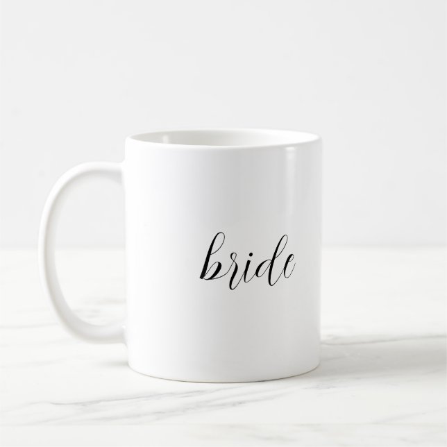 Caneca De Café Casamento de Nome de Brilho de Script Minimalista  (Esquerda)