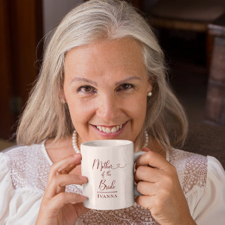 Caneca De Café Casamento de Peônia Rosa da Mãe da Noiva