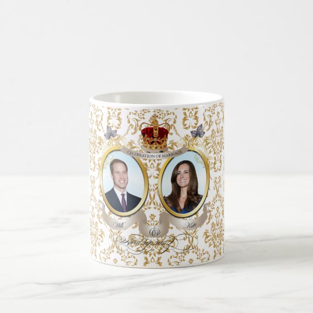 Caneca De Café Casamento do Will e Kate, cor de fundo! (Centro)