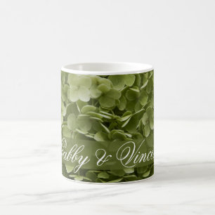Caneca De Café Casamento floral do Hydrangea verde de Annabelle