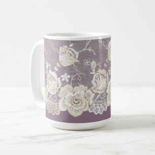 Caneca De Café Casamento Floral Roxo-Orquídeo Romântico