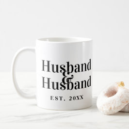 Caneca De Café Casamento gay de marido e marido com data de casam