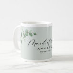 Caneca De Café Casamento mínimo moderno de madrinha de casamento<br><div class="desc">Um mínimo moderno de madrinha de casamento de eucalipto sage green mug design.</div>