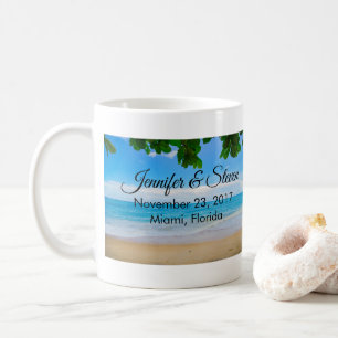 Caneca De Café Casamento na Ilha Tropical Beach Vacing Island