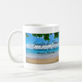 Caneca De Café Casamento na Ilha Tropical Beach Vacing Island