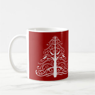 Caneca De Café Casamento no inverno de Árvore de Natal Vermelho