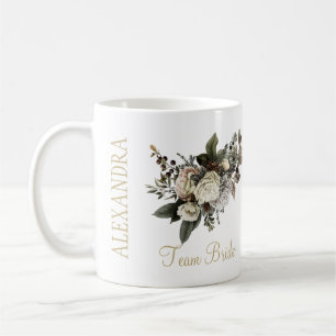 Caneca De Café Casamento no inverno elegante de flores brancas de