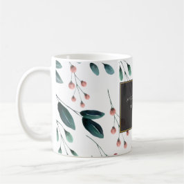 Caneca De Café Casamento outono Elegante Floral Azul Profundo