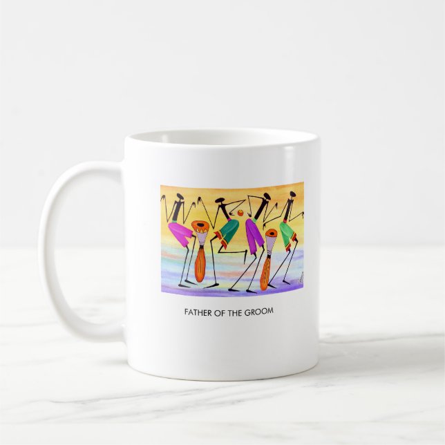 Caneca De Café Casamento, Pai do Noivo Expressando Felicidade  (Esquerda)