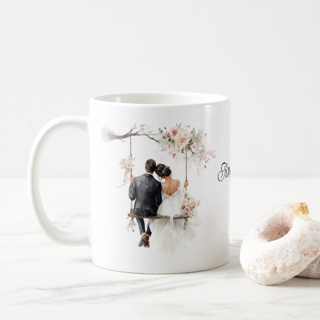 Caneca De Café Casamento Personalizado  (Com Donut)
