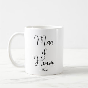 Caneca De Café Casamento Personalizado de Homem Chic de Honra Neg