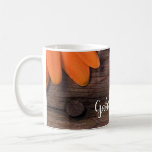 Caneca De Café Casamento Rustic Orange Daisy Barn Wood Country