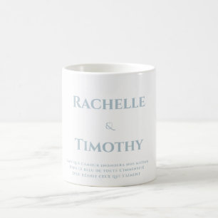 Caneca De Café Casamento Simples de Cinzas Brancas Elegante