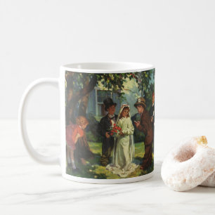 Caneca De Café Casamento Vintage, Crianças Disfarçadas de Noiva e