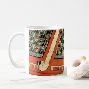 Caneca De Café Casamento Vintage, Noivos Art Déco Recém-Casados