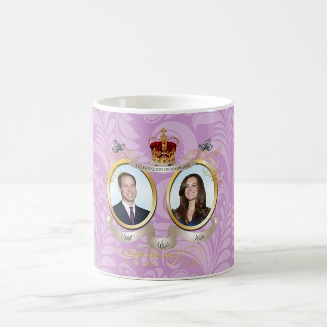 Caneca De Café Casamento Will+Kate, cor DIY!! (Centro)