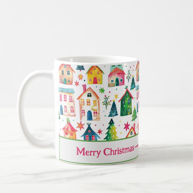 Caneca De Café Casas de Natal Bonitas Mug (Esquerda)