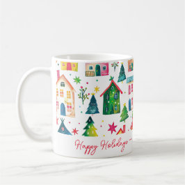 Caneca De Café Casas de Natal Felizes Festas