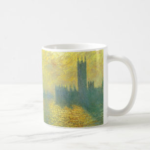 Caneca De Café Casas do Parlamento, Stormy Sky, por Claude Monet