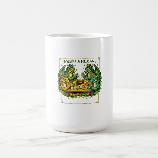 Caneca De Café Casas e Humanos engraçados de DnD para Dungeons de (Centro)
