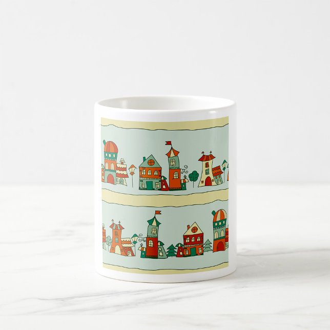 Caneca De Café Casas Wonky (Criador carregado)