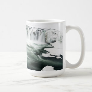 Caneca De Café Cascata de Godafoss, inverno, Islândia